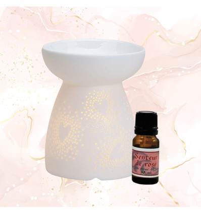 DIFFUSEUR COEUR BLANC AVEC SENTEUR DE ROSE