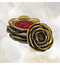 BOITE ROSE DOREE GARNIE