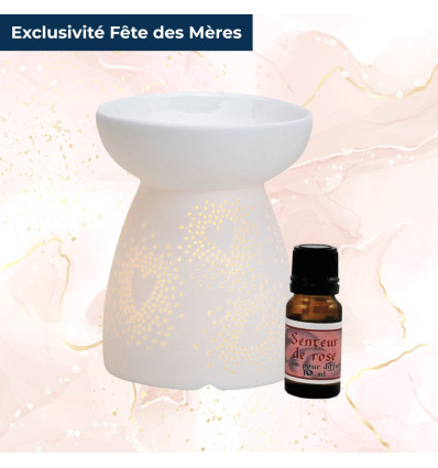 DIFFUSEUR COEUR BLANC AVEC SENTEUR DE ROSE