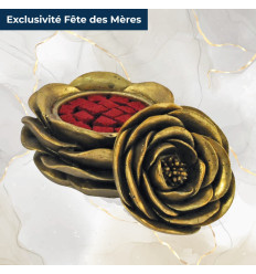 BOITE ROSE DOREE GARNIE