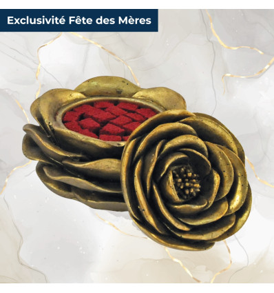 BOITE ROSE DOREE GARNIE