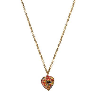 COLLIER MURANO COEUR MULTICOLORE 