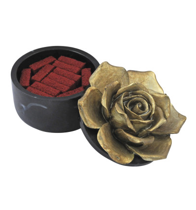 Boîte La rose étincelante avec 24 cubes d'encens à la rose
