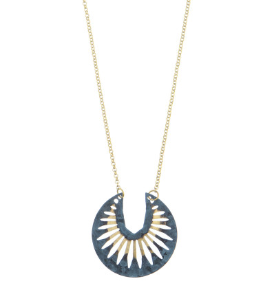 PENDENTIF NEFERTITI BLEU AVEC CHAINE
