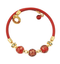 BRACELET MURANO 3 PERLES ROUGE LP42