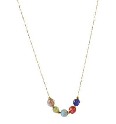 COLLIER MURANO 5 PERLES MULTICOLORE  