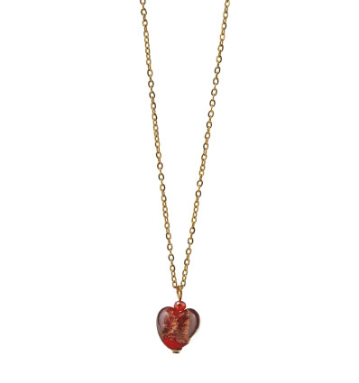 PENDENTIF MURANO COEUR ROUGE 