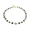 Sodalite and blue Murano glass pearls necklace
