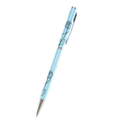 Stylo bleu avec roses