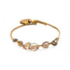 Beige beaded bracelet Hand cut jewellery in frosted glass