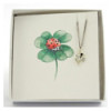 PENDENTIF ARGENT TREFLE ET CP TREFLE COCCINELLE