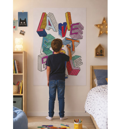 La vie est belle - Poster géant à colorier