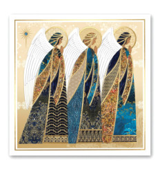 Three Christmas angels greetings card