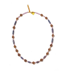 Collier bleu et parme "Thémis"
