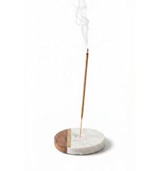 Porte encens marbre et bois pour bâtonnets