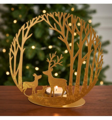 BOUGEOIR CERF SAPINS DORE