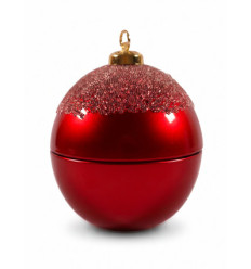 BOUGIE BOULE DE NOEL VERRE ROUGE