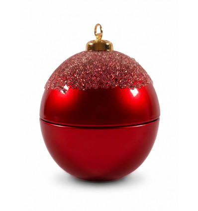 BOUGIE BOULE DE NOEL VERRE ROUGE