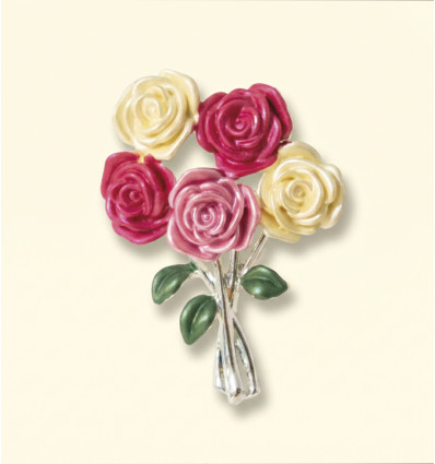 Broche "Bouquet rose tendresse"