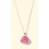 PENDENTIF ROSE ROSE AV CHAINE