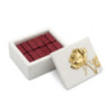 BOITE CARREE AVEC ROSE DORE GARNIE 24 CUBES