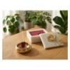 BOITE CARREE AVEC ROSE DORE GARNIE 24 CUBES