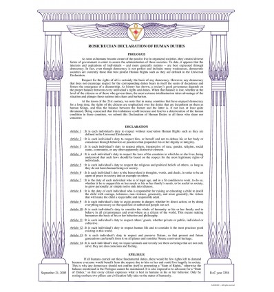 Rosicrucian declaration of human duties