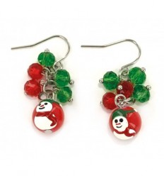 Boucles d'oreille et collier bonhomme de neige