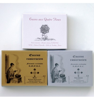 Lot de 3 boîtes d'encens rosicruciens (24 cubes/boîte)