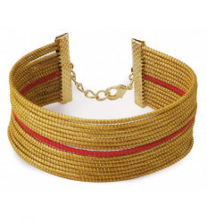 Bracelet Angico rouge et or