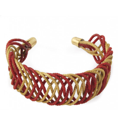 Red and gold Kiwi  Bracelet