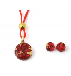 Murano set red and gold