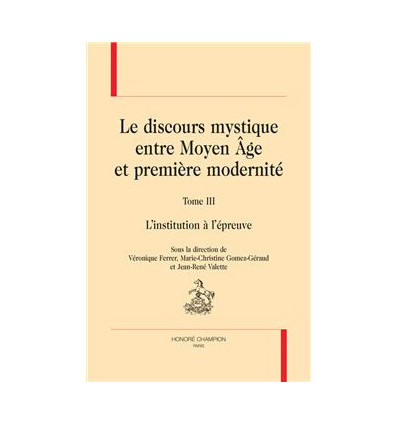 DISCOURS MYSTIQUE ENTRE MOYEN AGE ET PREMIERE MODERNITE T3