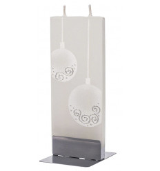 Flat Candle - Silver Christmas
