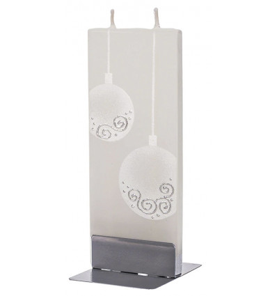 Flat Candle - Silver Christmas