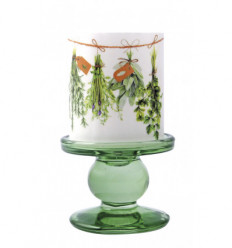 Fresh herbs candle and candleholder