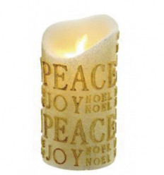 Bougie "Peace, Joy, Noël"