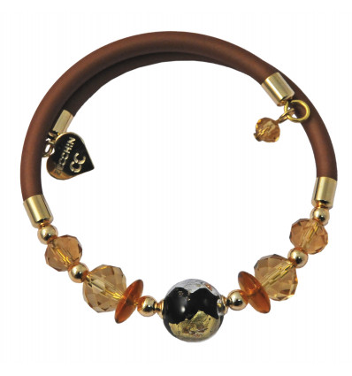 Murano glass bracelet – amber-coloured beads