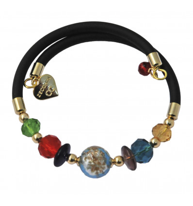 Murano glass bracelet - multicoloured beads