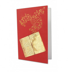 Card with musical score and notes