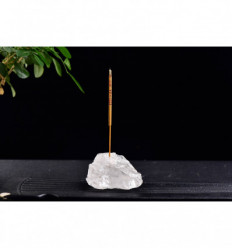 Quartz crystal incense holder