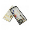 Coffret plume blanche avec fleur de lys