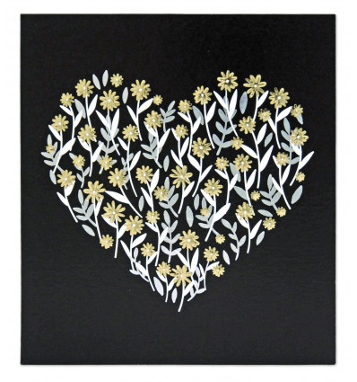 CP COEUR EN FLEURS FOND NOIR
