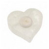 Selenite heart-shaped candle holder