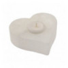 Selenite heart-shaped candle holder