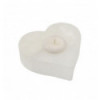 Selenite heart-shaped candle holder