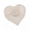 Selenite heart-shaped candle holder