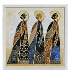 Three Christmas angels greetings card