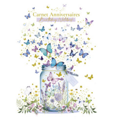 CARNET ANNIVERSAIRE ENVOLEE DE PAPILLONS
