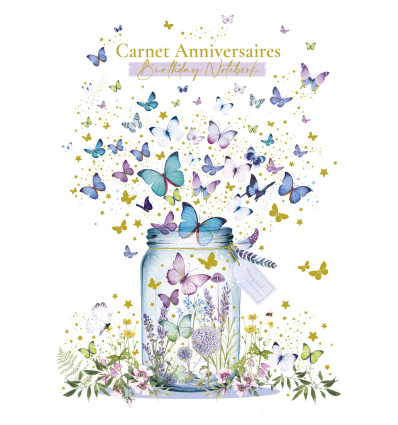 CARNET ANNIVERSAIRE ENVOLEE DE PAPILLONS